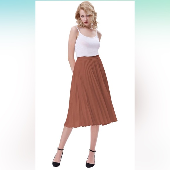 Pleated Midi Skirt - Picture 1 of 4
